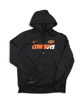 Nike Therma-Fit Oklahoma State Cowboys Hoodie Mens M Black Orange